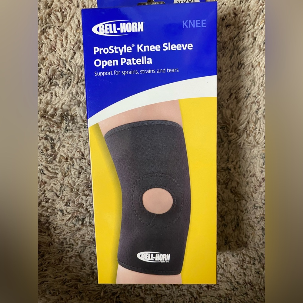 XXXL(3XL) Black Knee Support Brace, Bell-Horn Prostyle Knee sleeve open Patella